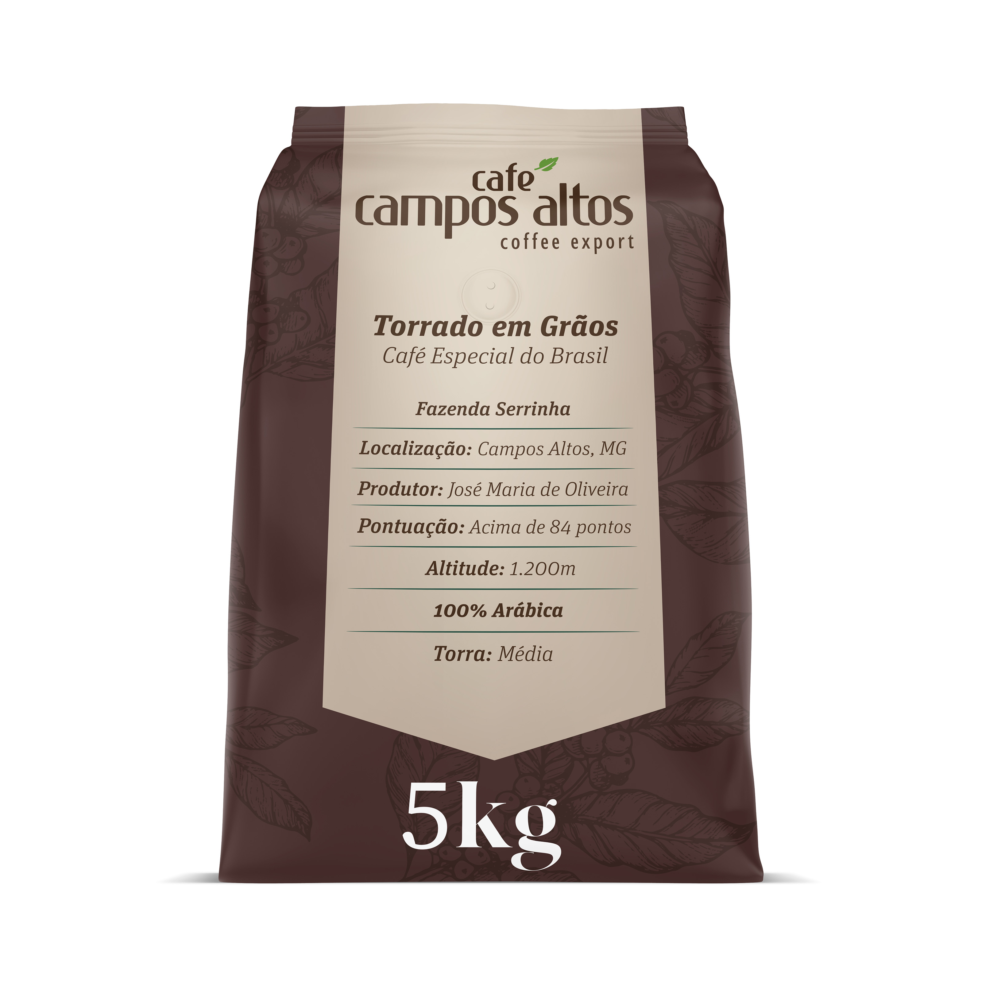 O Café Feito Para Você! Pacote de 5kg em Grãos, Fresquinho, da Fazenda