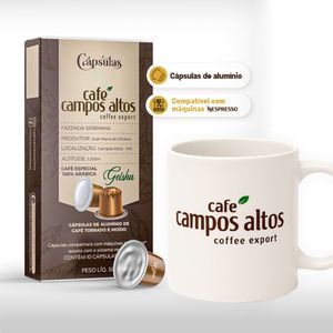 Kit Cápsulas de Café Campos Altos Com Caneca Personalizada